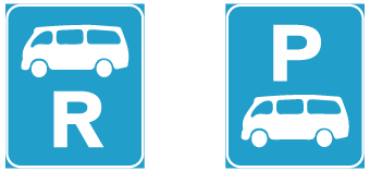 Mini bus reservation and mini bus parking reservation sign